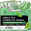 BLOOMORA Green Tea Under Eye Patches (20 Pairs) - Dark Circles & Puffiness Care - Hydrating Green Tea Eye Mask