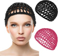 WLLHYF Wig Cap Thick Long Hair Caps Adjustable Net Mesh Braided Weaving Making Crochet Sew Weave Fishnet Grip Headband