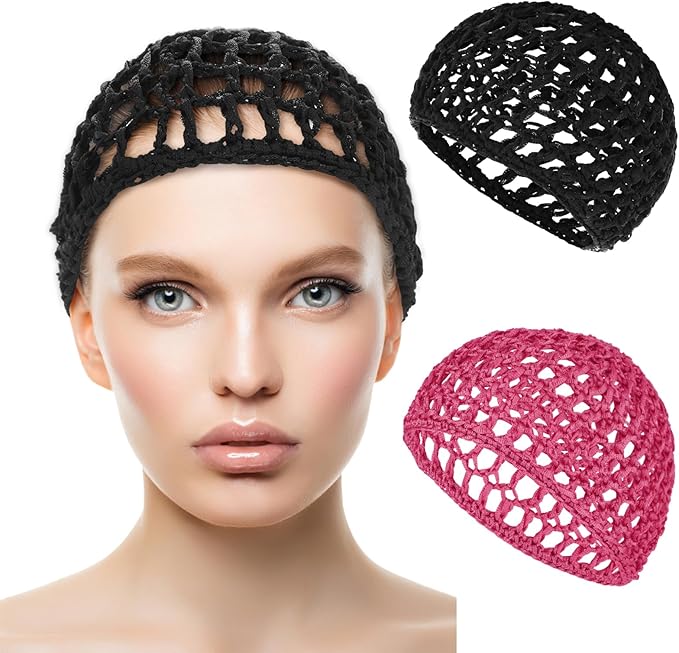 WLLHYF Wig Cap Thick Long Hair Caps Adjustable Net Mesh Braided Weaving Making Crochet Sew Weave Fishnet Grip Headband
