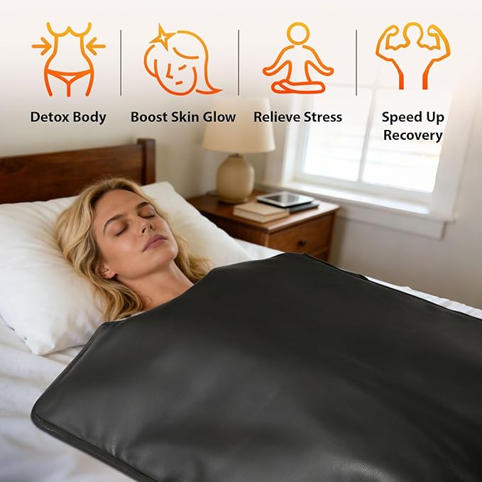 Infrared Sauna Blanket for Home Use, Portable Full Body Infrared Sauna Bag for Relaxation & Detox, Foldable Waterproof Design with Remote Control & Carrying Bag