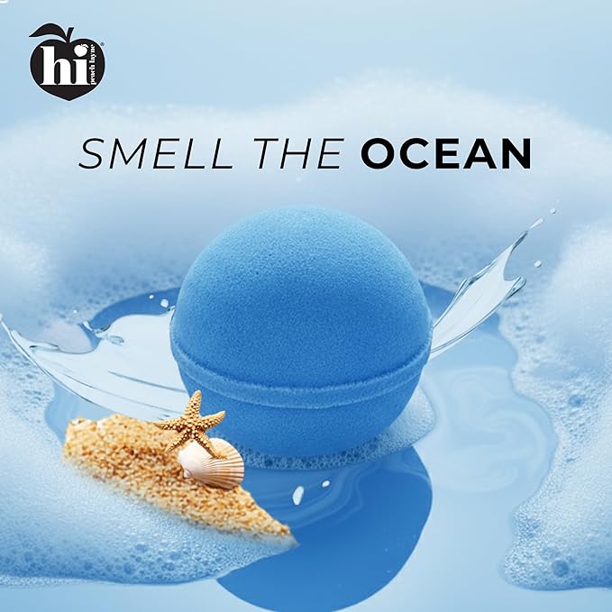 Hi Peach Layne Ocean Air Bath Bombs 12-Pack (3.5 oz Each) – Vegan, Clean Beauty Spa Gifts for Mom, Mothers Day Gifts for Women