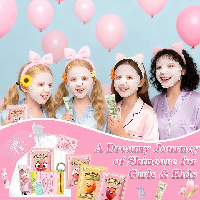 90PCS Spa Party Supplies for Girls,Spa Skincare Sets Party Favors Include Face Masks,Lip Mask,Skin Care For Teens 10-12,Bulk Birthday Gifts for Women & Girls,Mothers Day,Teacher Appreciation Gifts