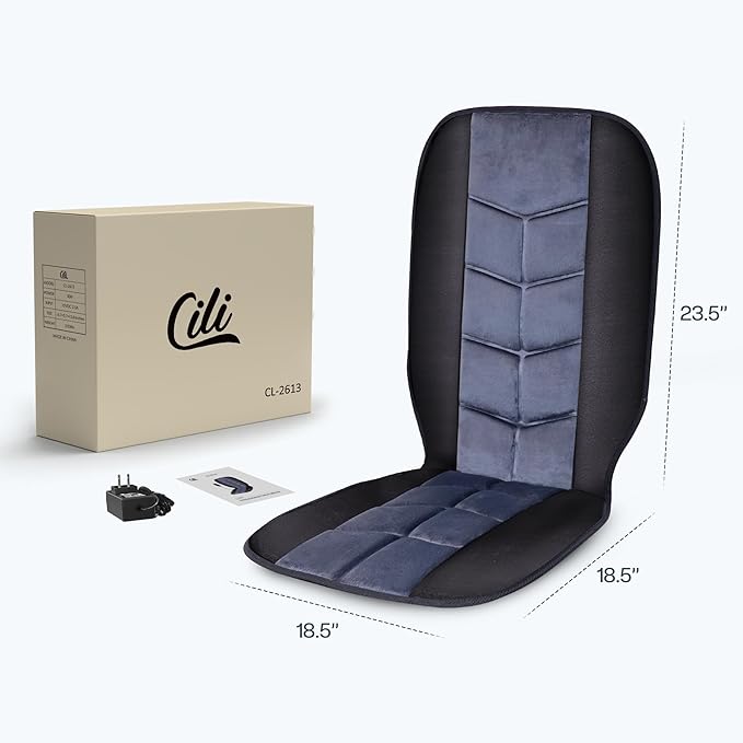 CILI Massage Chair Pad,Back Massager with Heat,Massage Seat Cushion with 10 Vibration Motors,30-60-90 Minutes Heating Options,Chair Massager for Office Chair, Home Office Use,Mothers Day Gifts