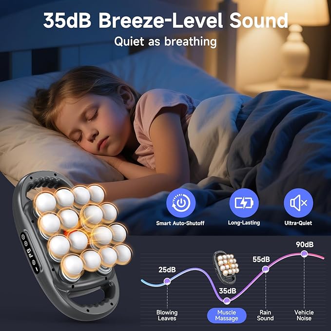 Back Massager Pain Relief,16 Head Massage Gun Deep Tissue,Percussion Massager with 9 Modes & 9 Intensities,Noise-Free,for Shoulders,Legs,Foot,Neck Massager,Massage Tool