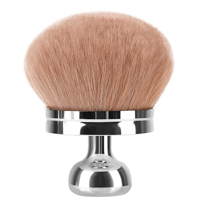 Extra Large Body Brush for Self Tanner, Leg Makeup & Bronzer Self Tan Applicator【Ultra Soft】【Shed-Proof】【Easy To Clean】3.3 inch Wide Round Head Brush, Silver-Brown