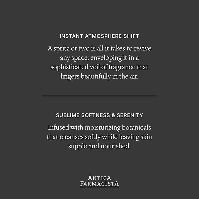 Antica Farmacista Room Spray - Elegant House Spray - Long-Lasting, Room Fragrance - Luxury Gift for Housewarming - Liquid Velvet, 3.4 fl oz