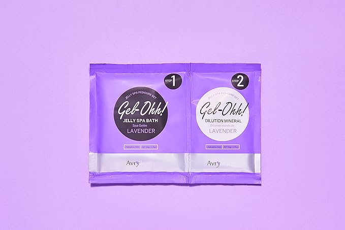 AVRYBEAUTY Gel-Ohh Jelly Spa Bath 3 Pack, Lavender Infused, Lavender Scented, Pedicure, Salon Services, Jelly Pedicure, Pedicure at Home, DIY Pedi