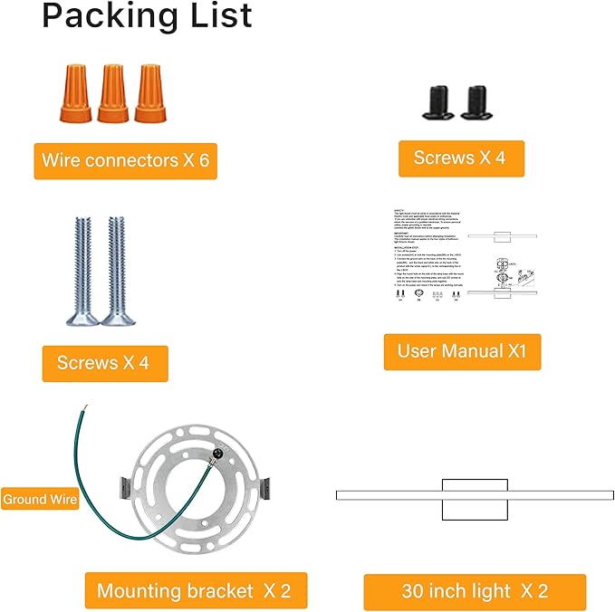 30Inch LED Bathroom Vanity Light Bar 5700K Dimmable Led Bathroom Light Over Mirror Modern Bath Wall Light Cool White ETL Certified 28W 2Pack