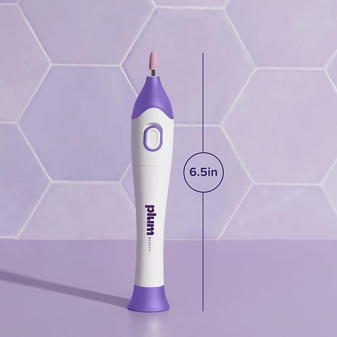 Plum Beauty Complete Nail Care System – 5-in-1 Professional Electric Manicure & Pedicure Kit with Interchangeable Attachments for Shaping, Buffing, and Cuticle Care