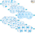 Cuffbow 6 Pack Plush Sleep Mask Set, Cute Plush Eye Masks for Sleeping, Soft Comfortable Travel Nap Blindfold, Sleepover Party Favors for Women(Bow,Blue)