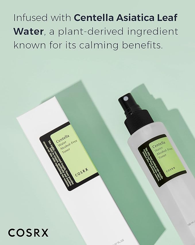 COSRX Alcohol-Free Cica Toner, 150ml / 5.07 fl.oz | Spray-type Korean Toner with Centella Asiatica for Hydrating & Soothing Redness | Korean Skin Care, Not Tested on Animals, Paraben Free