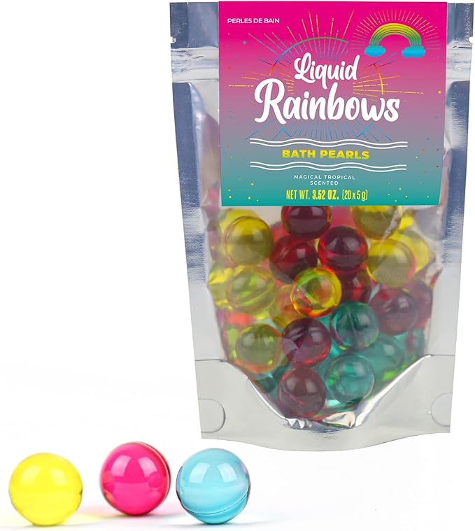 Gift Republic Liquid Spirit Rainbow Bath Pearls 20-Pack Magical Tropical Scent