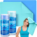 SmoothNovelty 2 Pack Swim Chamois Towel Water Absorbent Quick Dry Towel Shammy Chamois Cloth for Swimming Car Drying Diving Water Sports Beach Shower Pool Swimmer Gift