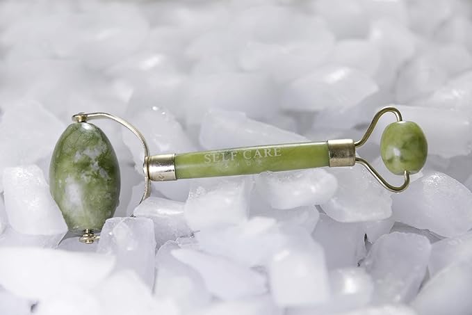 Jade Roller for Face - Real Jade Stone Massager Tool for Lymphatic Drainage - Facial Massage Tool for Skin Beauty