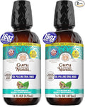 GuruNanda CocoMint Oil Pulling Mouthwash for Complete Oral Hygiene, 7 Essential Oils & Vitamins for Happy Teeth & Gums & Fresh Breath, Alcohol-Free, 16 oz (Pack of 2)