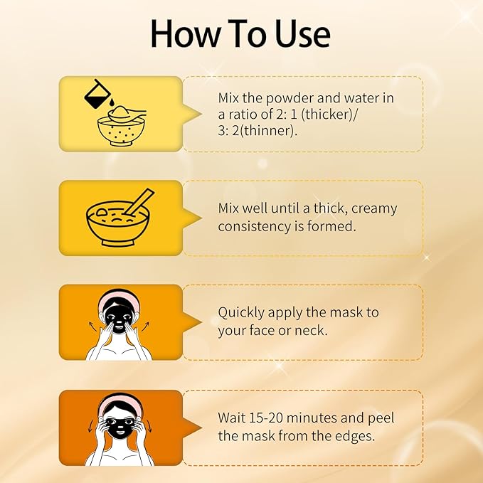 Pjordo Powder Jelly Mask for Facials Professional, Peel Off Facial Mask for Hydrating & Moisturizing, Hydrojelly Mask for Women Men Skin Care, Home DIY Spa Use for All Skin with 24K Gold