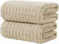 KBY Bath Towels Set of 2, Extra Large Bath Sheets 40X80 Inches,Quick Dry, Ultra Soft，Durable & Super Absorbent Oversized Bathroom Towel Sets for Adults, Gym, Spa, Pool & Hotel (Beige, 2 Piece)