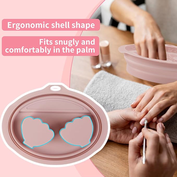 Silicone Hand Soaking Bowl for Nail Art & Manicures – Foldable, Dual Hand Spa Basin – Cuticle Softener, Dead Skin Removal & Hand Care – Portable & Easy Storage
