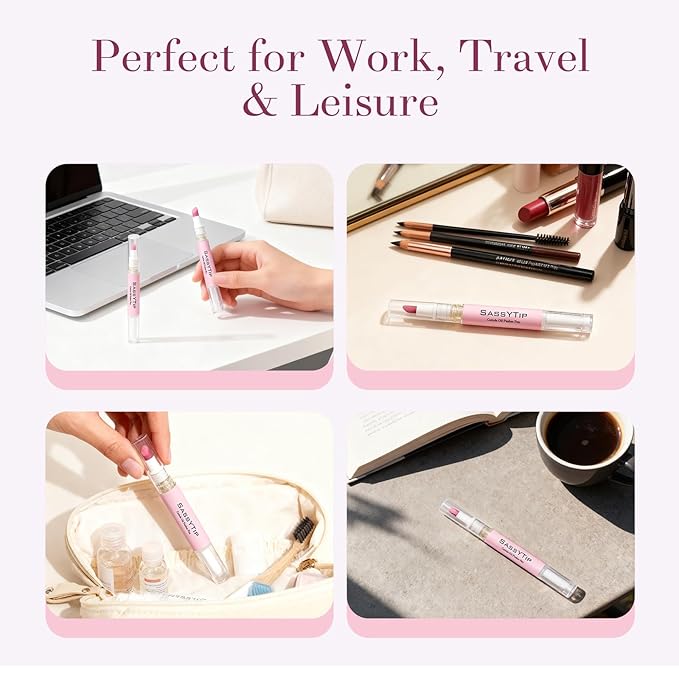Ceramic Cuticle Pusher & Oil Pen, 2ml Rose/Lavender/Fragrance Free Scented Nail Care Pen, Gentle Cuticle Remover for Dry & Damaged Nails, Moisturize Strengthen Brighten (Pink&Purple)