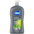 Dial Men 3 in 1 Body, Hair and Face Wash, Recharge, 32 Fl Oz, Cedar Leaf Scent, Cleanses Deep + Gentle on Skin with Clean Rinse Technology