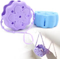 2 Packs Shower Steamer Tray, Hangable and Reusable Shower Steamer Holder/Hanger, Bath Bombs Shower Accessory, Aromatherapy Diffuser Containers, Silicone Material, Purple and Blue