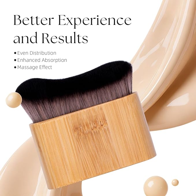 UNIMEIX Self Tanner Brush Sunscreen Body Makeup Brush Kabuki Blend Applicator Spray Tan Blending Beauty Brush for Body Coverage Perfector(Bamboo)