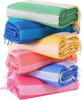 Genovega 6 Packs Oversized Turkish Beach Bath Towel Set Bulk 74"x38" Extra Large Sand Free Quick Dry Swim Camping Pool Clearance Towels Travel Blanket Adult Essentials