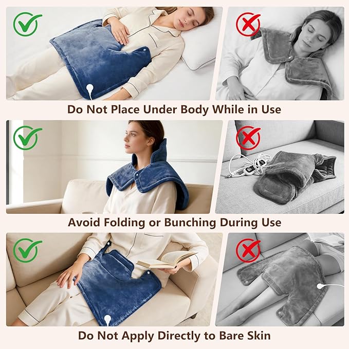 Neck Heating Pad, Heating Pads for Neck and Shoulders and Back with 6 Heat Options 4 Auto-Off Timer, Weighted Heating Pad for Back Pain Relief, Gifts for Mom Women Christmas Birthday