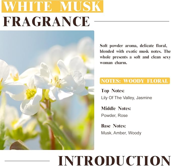 EUQEE White Musk Fragrance Oils for Home Aromatherapy, Premium Fragrance Oil with Glass Dropper for Diffusers, Candle & Soap Making, Bath Bombs (2.02 Fl oz/60 ml)