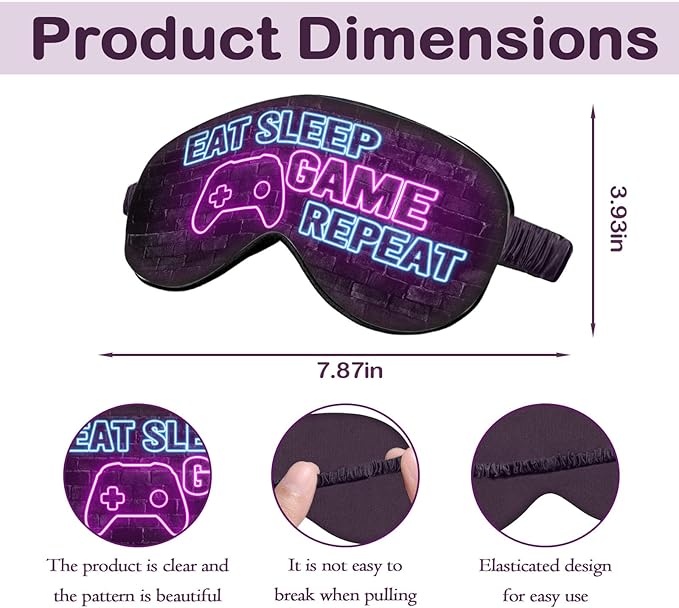 Sleep Mask for Kids Boys, Silk Eye Covers for Sleeping, Adjustable Strap & Light Blocking Design, Adult Children's Bedtime Blindfold for Travel and Home Use