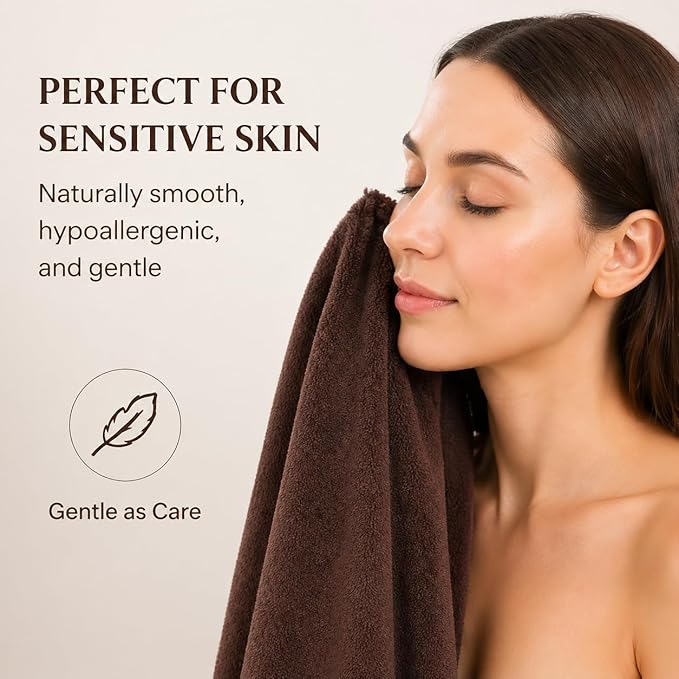 SEISSO 4 Pack Extra Large Bath Towels 63"x35", Bath Sheets for Sensitive Skin 70% Polyester 30% Viscose Fiber from Bamboo, Super Soft, Highly Absorbent & Quick Dry, Oversized Shower Towels