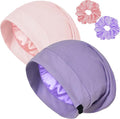 Satin Bonnet for Sleeping Night Cap, Adjustable Satin Lined Silk Bonnets Sleep Cap for Curly Hair Braids Beanie Black Women