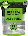 Aromasong Dead Sea Salt with Organic Aloe Vera, Spa Bath Salts, 19 Lbs Fine Bulk resealable Pack, 100% Pure & Natural, Soak for Women & Men for Tired Muscles & Skin Issues (Packaging May Vary)