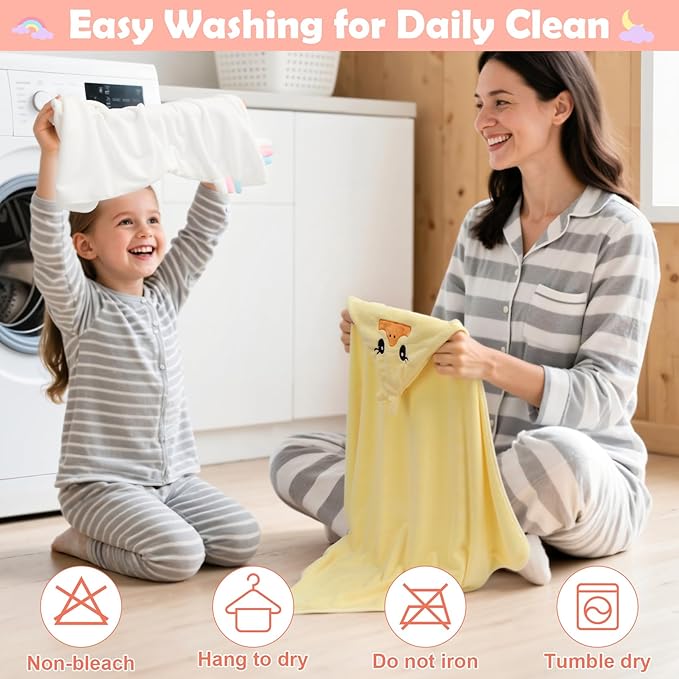 CandyHome 12 PCS Baby Bath Towels for Infants Toddlers, 4 PCS Animal Hooded Baby Towels & 8 PCS Washcloths Set, Ultra Absorbent Soft Cute Newborn Bath Essential Gifts for Boys & Girls