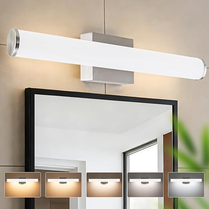 Bathroom Light Fixtures Over Mirror 22IN, 19W 5CCT Dimmable Modern Vanity Lights,Bar Vanity Light for Bathroom Mirror Restroom, Wall Light Fixtures Vanity Lighting
