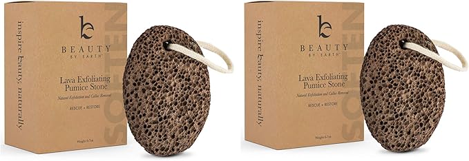 Beauty by Earth Pumice Stone for Feet - Natural Lava Stone Foot Exfoliator, Callus Remover, Foot Scrubber, Cracked Heels Solution, Strong & Durable Design for Smooth & Soft Feet