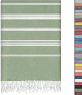 EPHESUS TOWELS Turkish Beach Towel - 38x70 inch Oversized - Sultan Design - Turkish Towel for Beach, Bath, Pool, Gym, Yoga - Prewashed, Lightweight, Quick Dry (Fresh Apple Green, Sultan)