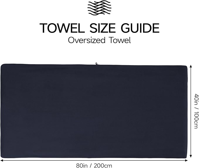 REDKISS Pack of 1 Jumbo Bath Sheet, 40 x 80 Inches Microfiber Oversized Bath Towel for Bathroom, Extra Large & Lightweight, Quick-Dry, Super Soft & Highly Absorbent, Perfect to Wrap Yourself In, Black