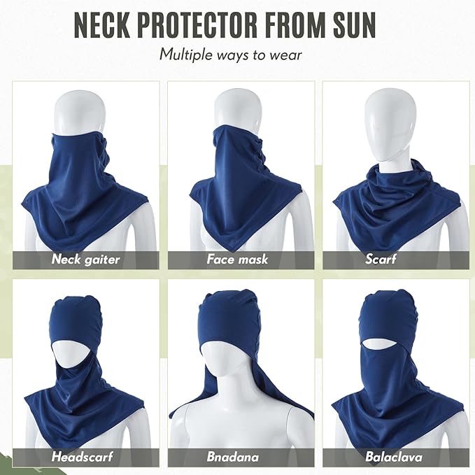 SATINIOR 3 Piece Balaclava Face Cover Sun Protection Neck Cover Summer Balaclava Motorcycle Face Mask for Men Women
