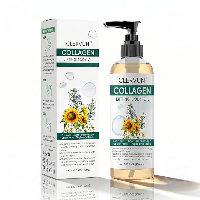 Collagen Lifting Body Oil After Shower - Hydrating Body Oil Firming for Skin Tightening, Visible Anti Aging Moisturizing Collagen Oil, Fast-Absorbing Non-Greasy for Smooth Radiant Skin, 4.06 Fl Oz