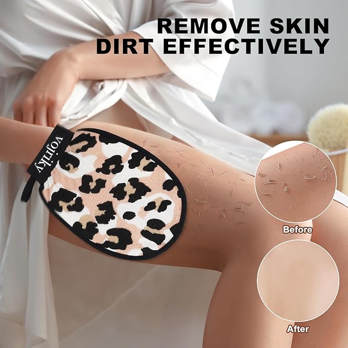 Durable Body Scrub, Dead Skin Remover & Body Scrubber Exfoliator, Body Exfoliating Gloves for Shower, washcloth exfoliating, exfoliating Glove for Smooth Skin 2PCS