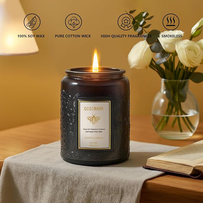 Scented Candles Set - 6 Pack Candles for Men Home Scented, 42 oz Soy Wax, 300 Hour Long Lasting Candle, Soy Candle Gifts Set for Men, Birthday, Valentine, Christmas, Anniversary Present
