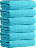 JML Bath Towel, Microfiber Bath Towels Set 6 Pack (30" x 60") - Large Size, Extra Absorbent, Quick Drying, Multipurpose Use as Bath Fitness Towel, Sports Towels, Yoga Towel, Aquamarine