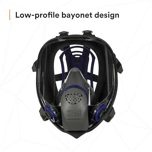 3M Ultimate FX Full Facepiece Reusable Respirator, FF-403, NIOSH, ANSI, Six-Strap Harness for a Secure Comfortable Fit, Cool Flow Valve, Passive Speaking Diaphragm, Large