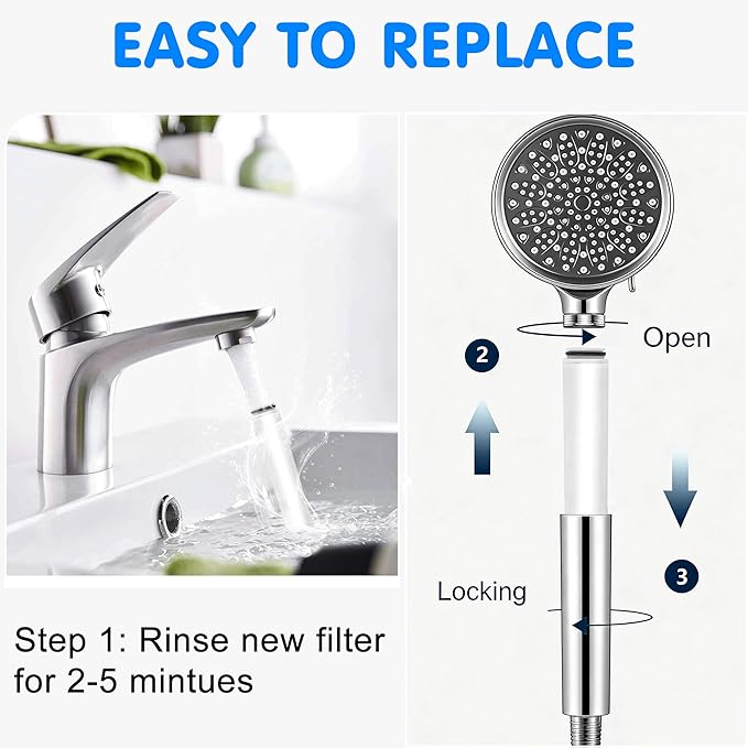 4 Pack Shower Head Filter Replacement Compatible With Cobbe®, Handheld Shower Head Filters for Hard Water, Removes Chlorine & Heavy Metals to Improve Skin & Hair
