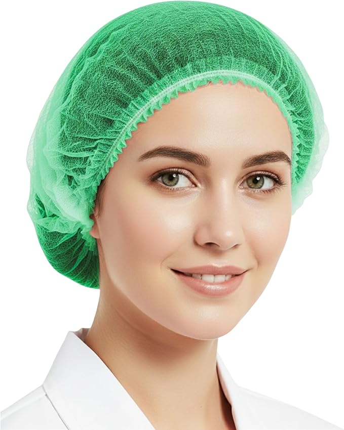 Disposable Bouffant Caps 21 Inch Non Woven Hair Net Elastic Head Cover For Food Service Kitchen Salon Lab Spa And Hygiene Use