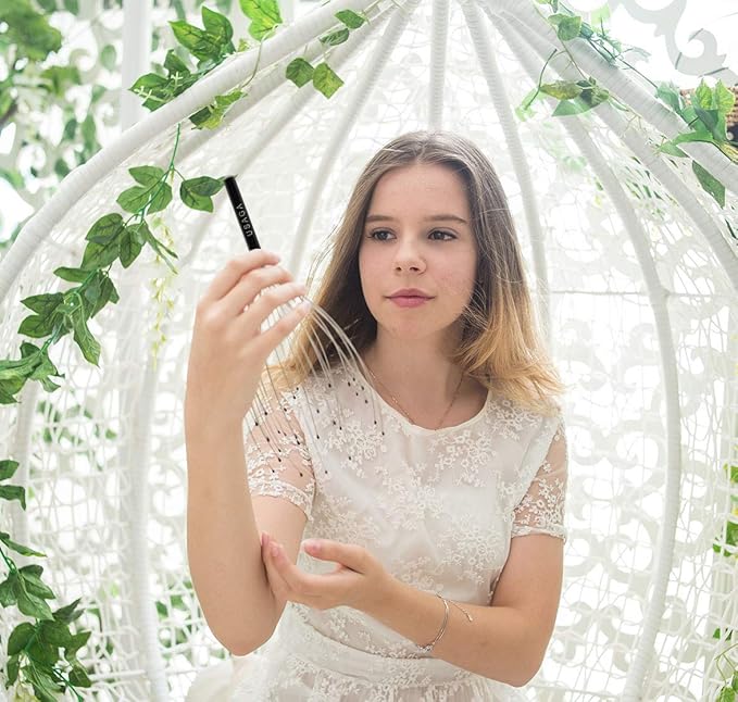 USAGA 28 Fingers Head Scratcher, Head Massager, Scalp Massager for Scalp Body Relaxing (Black)