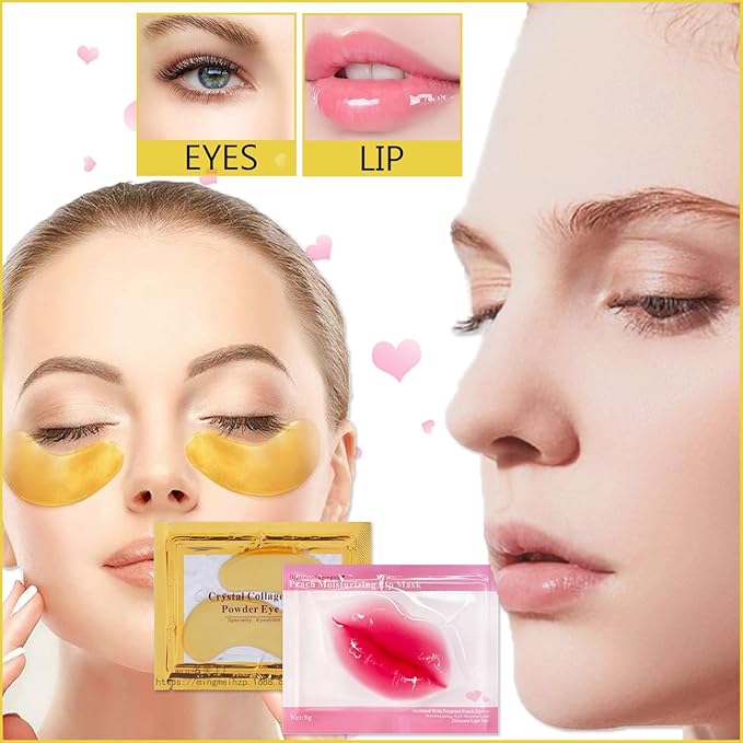 30 Pairs Lip Mask & Eye Mask, 24K Gold Under Eye Patches for Puffy Eyes, Lip Mask Skincare, Bridesmaid Gifts, Mothers Day Gifts, Teacher Appreciation Gifts, Bulk Gifts, Bachelorette Party Favors