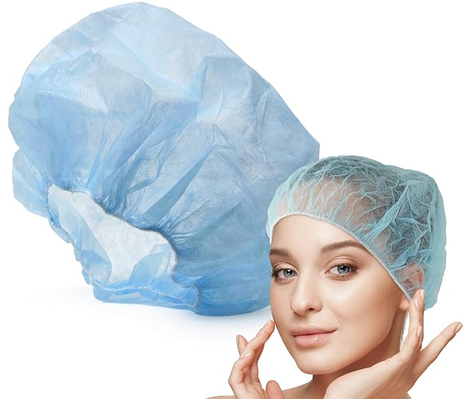 Medical Nation 24" Hair Net Disposable Bouffant Caps |CASE OF 1000, BLACK| Hairnets, Non-Woven, Non-Pleated Hair Cover |for Medical, Lab, Nurse, Tattoo, Food Service, Hospital, Cooking- Size 24" Black