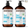 Everyone 3-in-1 Soap, Body Wash, Bubble Bath, Shampoo, 32 Ounce (Pack of 2), Unscented, made for Men and Women